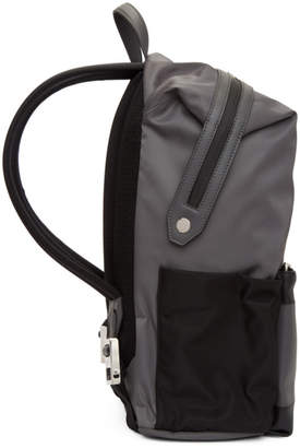 Fendi Grey and Black Nylon Vocabulary Backpack