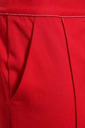 Rosie Assoulin Button-detailed Cotton-twill Slim-leg Pants