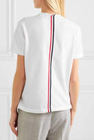 Thumbnail for your product : Thom Browne Appliquéd Cotton-piqué T-shirt - White