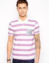 Thumbnail for your product : ASOS Stripe Polo With Chambray Pocket