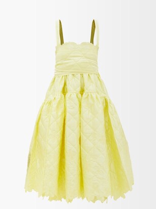 Cecilie Bahnsen June Quilted-satin Midi Dress - Yellow