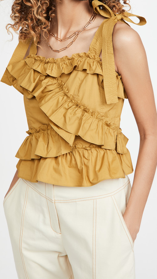 ulla johnson yellow top