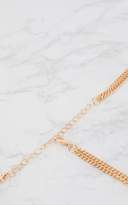Thumbnail for your product : PrettyLittleThing Gold Coin Bull Horn Layered Necklace