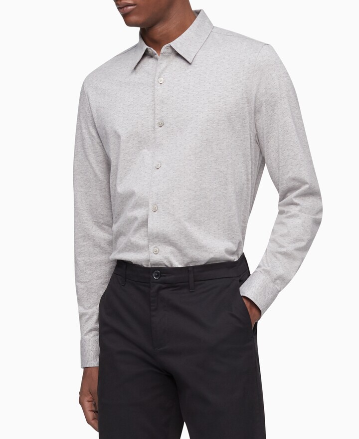 Calvin Klein Men's Liquid Touch Dot Jacquard Shirt - ShopStyle