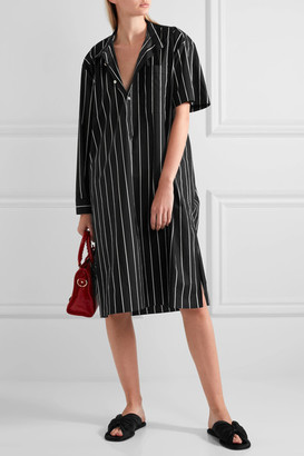 Balenciaga Striped Cotton-poplin Shirt Dress - Black
