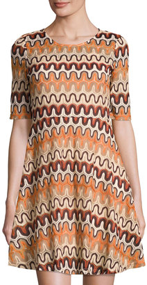 Glamorous Patterned A-Line Dress, Multi