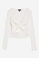 Thumbnail for your product : Topshop Long Sleeve Twist Front Top