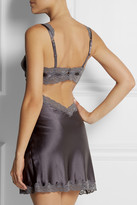 Thumbnail for your product : Stella McCartney Clara Whispering lace-trimmed stretch-silk satin chemise