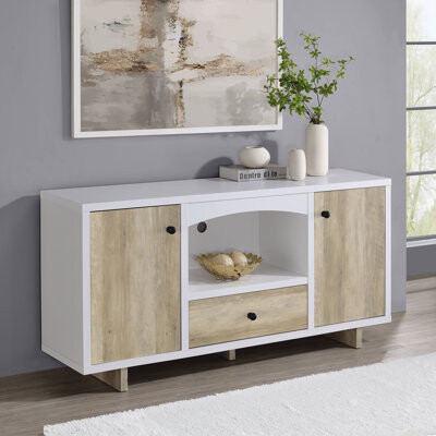 Dalton 2-Door Storage Cabinet White And Distressed Pine