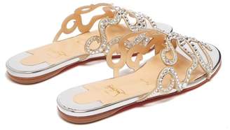 Christian Louboutin Octostrass Crystal-embellished Slides - Womens - Silver