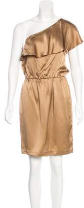 Halston Silk One-Shoulder Dress