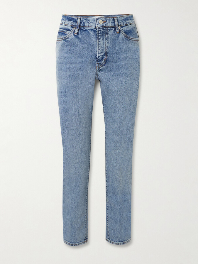 FRAME - The Borrowed High-rise Slim-leg Jeans - Blue