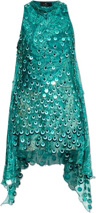 Etro Sequin Embroidery Mini Dress