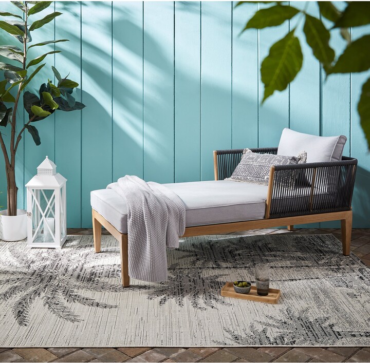 Dunelm Palm Tree Indoor Outdoor Rug Cream/Black ShopStyle