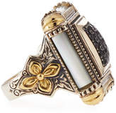 Thumbnail for your product : Konstantino Silver & 18k Square Mother-of-Pearl & Spinel Ring, Size 7