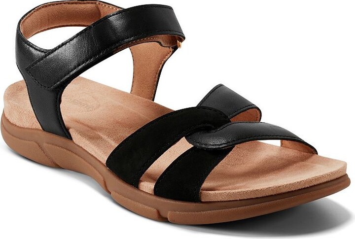 Marian Women's Leather Adjustable Quarter-Strap Slingback Sandals