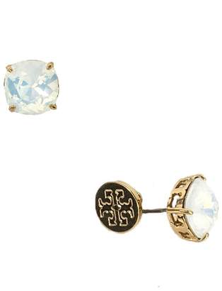 Tory Burch Tory Set Crystal Stud Earrings, White Opalescent