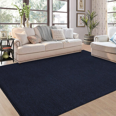 Latitude Run Area Rug for Living Room Solid Textured Vintage Rug Non Slip Throw Rugs Bedroom Rug