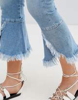 Thumbnail for your product : MANGO Kick Flare Frayed Hem Jeans