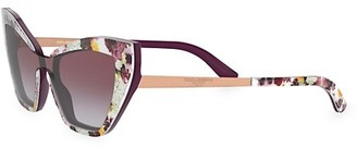 Dolce & Gabbana 29MM Floral Cat Eye Sunglasses