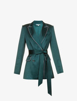 Thumbnail for your product : Veronica Beard Eiza double-breasted belted satin blazer