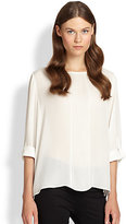 Thumbnail for your product : Alice + Olivia Coro Pintucked Silk Top