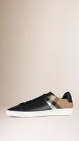 Thumbnail for your product : Burberry Leather And House Check Trainers