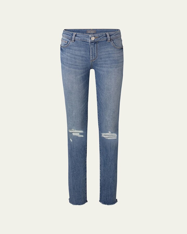 Girl's Chloe Skinny Distressed Denim Jeans, Size 7-16