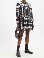 Thumbnail for your product : Sea Helena Geometric-print Cotton-poplin Mini Dress - Black White