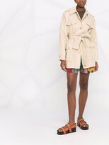 Thumbnail for your product : P.A.R.O.S.H. Belted Short Trench Coat