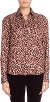 Thumbnail for your product : Saint Laurent Long-Sleeve Button-Front Tiny Floral-Print Silk Shirt