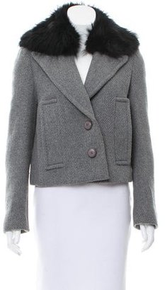 Prada Fur-Trimmed Short Coat