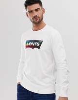 Thumbnail for your product : Levi's large rainbow batwing logo sweatshirt in marshmallow white