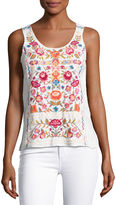 Thumbnail for your product : Johnny Was Anaya Linen Embroidered Tank, Plus Size