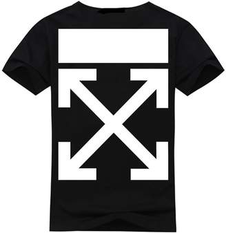 Off-White OFF- Men's T-Shirt Short Sleeves Logo in Back /Black