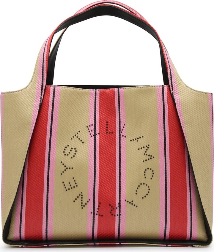 Stella McCartney Striped Logo Embellished Tote Bag - ShopStyle