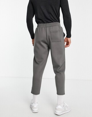 ASOS DESIGN smart skinny joggers in grey scuba with fixed hem & pintucks -  ShopStyle Trousers