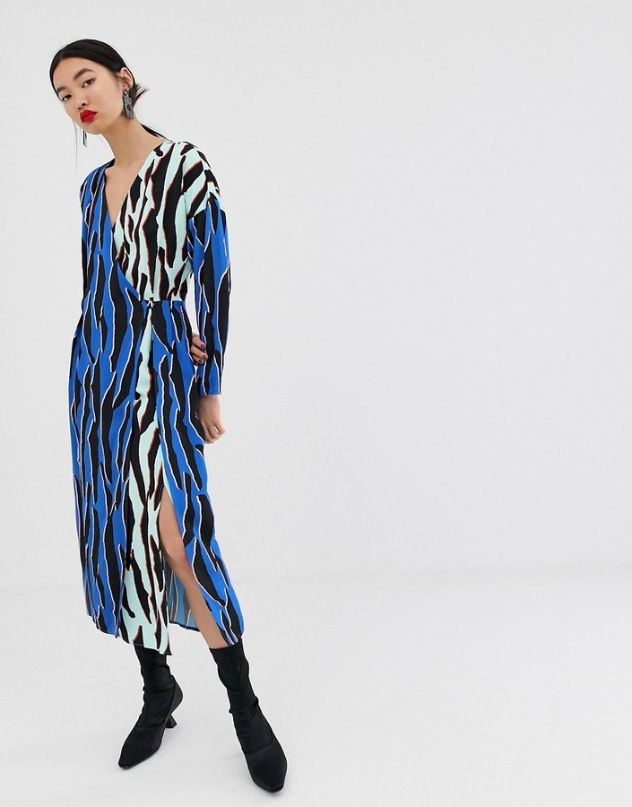 asos leopard print wrap dress
