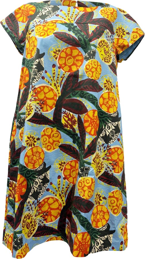 Weekend Max Mara Printed Mini Dress in Multicolor Cotton