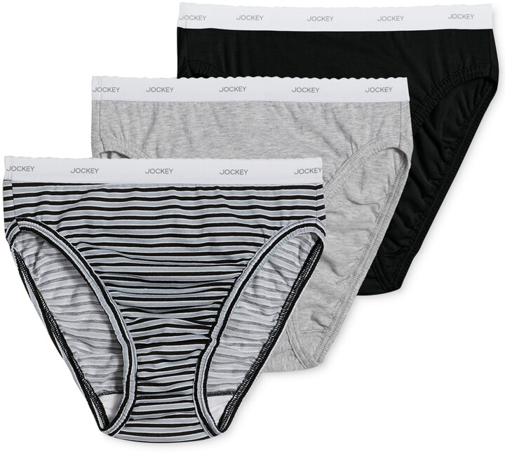 Jockey Women's Underwear Soft Touch Lace Modal Hi Cut, Black, S at   Women's Clothing store