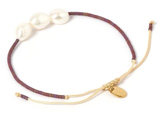 Arms Of Eve Serena Gold & Pearl Bracelet - Purple