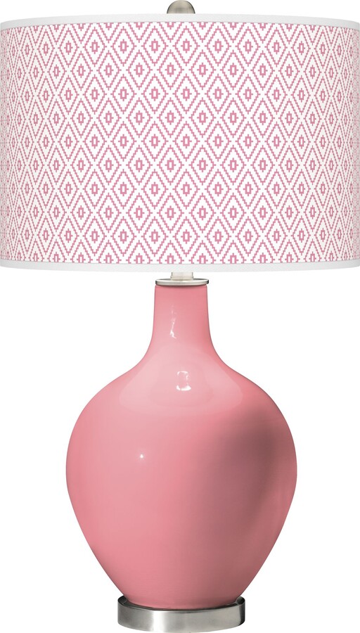 Color Plus Ovo 28 1/2" High Diamonds Shade Haute Pink Table Lamp