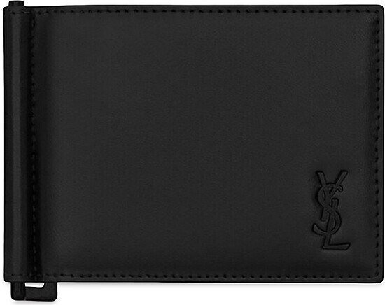 TINY CASSANDRE Bill clip wallet in matte leather, Saint Laurent