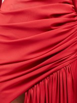 Thumbnail for your product : Alexandre Vauthier Plunge-neck Draped Silk-blend Mini Dress - Red