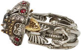 Thumbnail for your product : Alexander McQueen Silver King and Queen Skeleton Double Ring