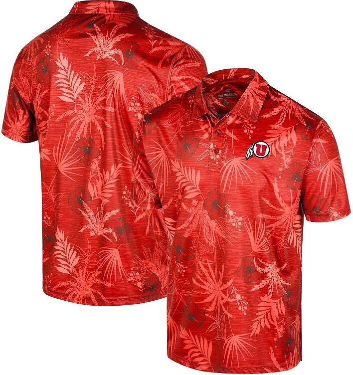 Men's Colosseum Red Utah Utes Palms Team Polo