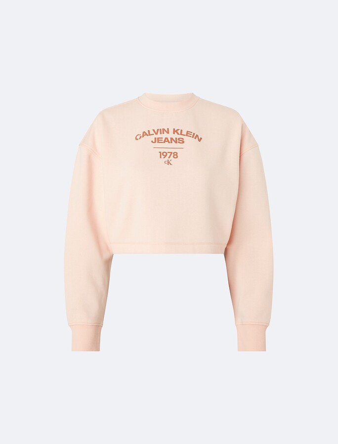 Buy Calvin Klein Jeans Motion Floral Crew Neck Cropped Sweatshirt