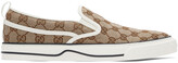 Thumbnail for your product : Gucci Beige & Brown Tennis 1977 Slip-On Sneakers