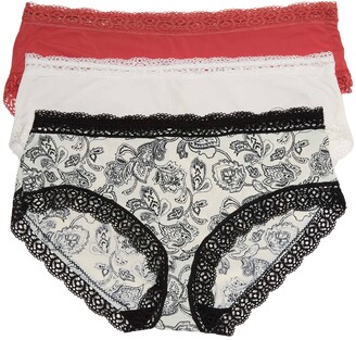 Felina 3-Pack Micro Lace Waist Hipster Panties - ShopStyle