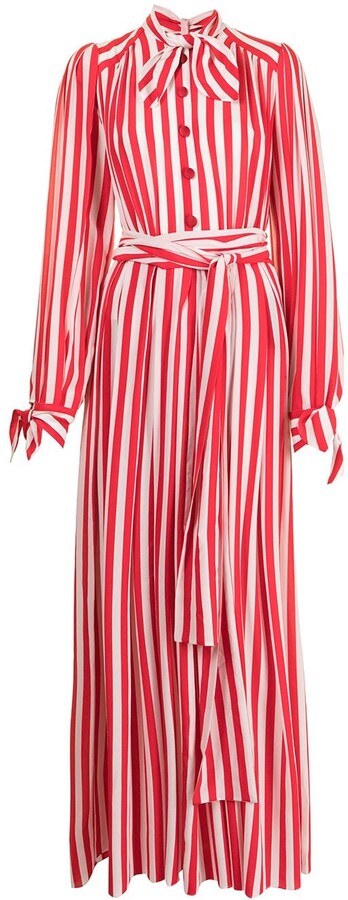 Dolce & Gabbana Striped Crepe-De-Chine Maxi Dress - ShopStyle